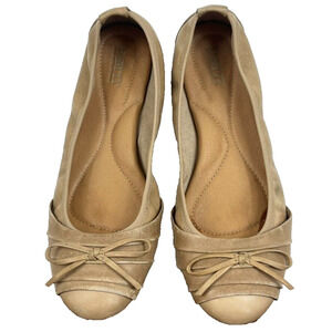Born Flats Women Shoe Size 9 M Brown Tan Leather Slip On Bow Loafer Casual